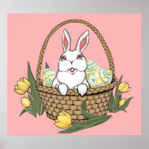 Poster du lapin de Pâques Festival Décor de fête d
