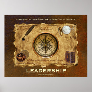 Poster du LEADERSHIP Motivationnel de style vintag