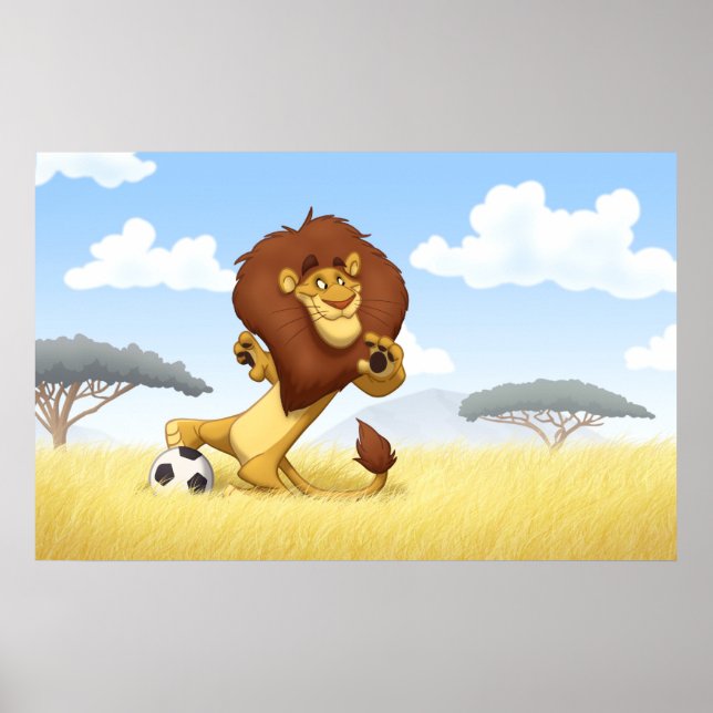 Poster du lion de football (Devant)