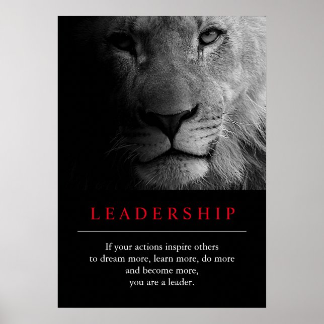 Poster du lion de leadership motivationnel tendanc (Devant)