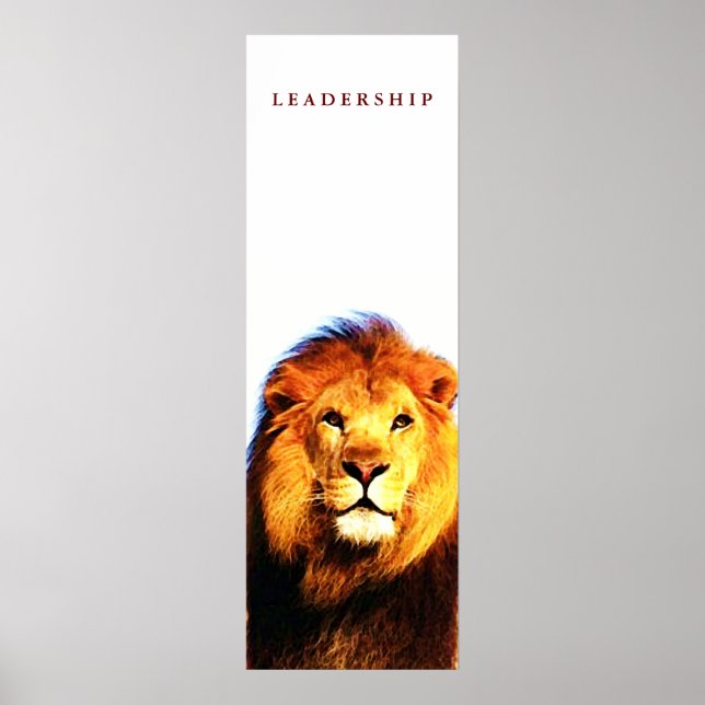 Poster du lion de leadership motivationnel unique (Devant)