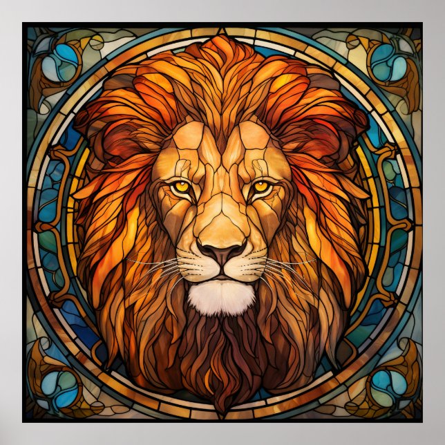 Poster du lion en verre (Devant)