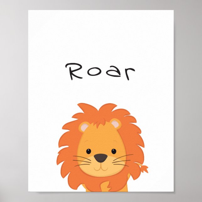 Poster du Lion Roar Nursery, Animal Kidsroom Wall  (Devant)