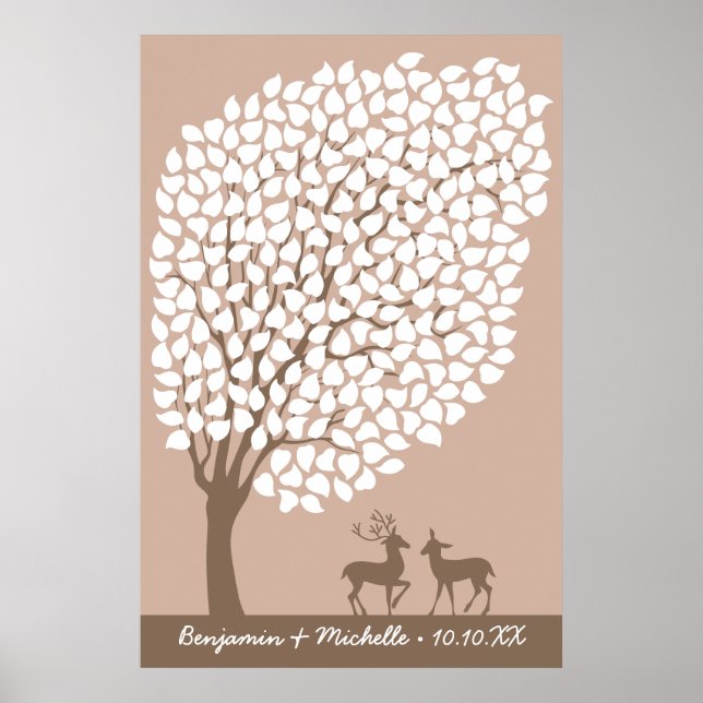Poster du livre d'hôtes Hunt Tree - 250 signatures (Devant)