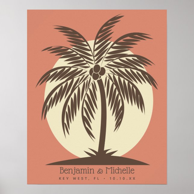 Poster du livre d'or Palm Tree - 100 espaces (Devant)