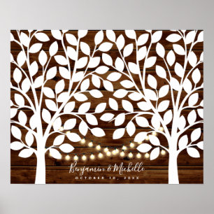 Poster du livre d'or Rustic Lights - 100 signature