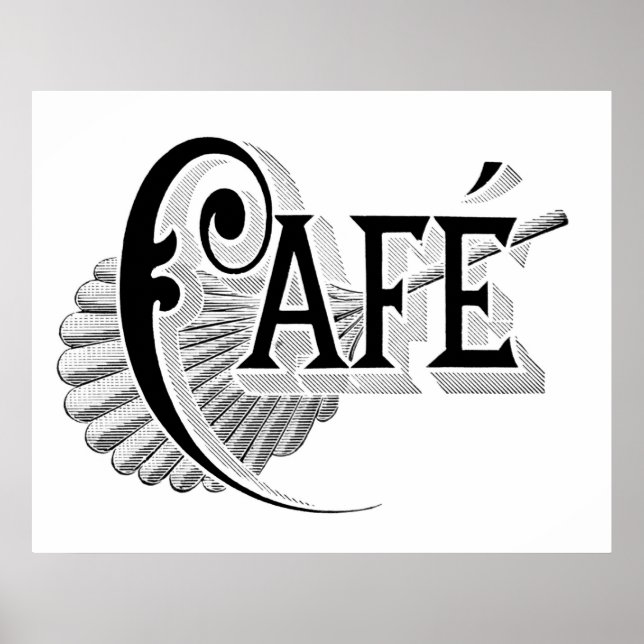 Poster du logo du Café Chic vintage Art Nouveau (Devant)
