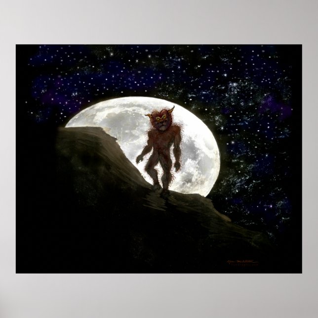 Poster du loup-garou et de la Pleine lune (Devant)
