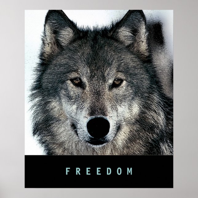 Poster du Loup Motivation moderne Imprimer (Devant)