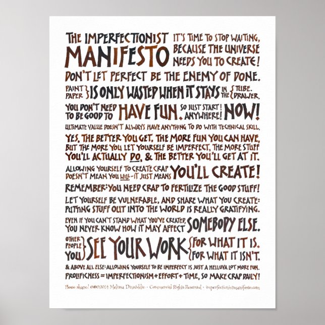 Poster du Manifeste Imperfectioniste - encre de no (Devant)