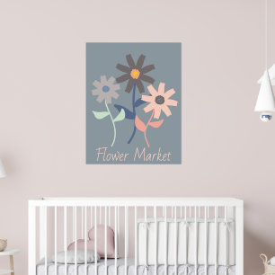 Poster du marché aux fleurs grises
