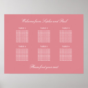 Poster du Mariage de table Blush Pink 6