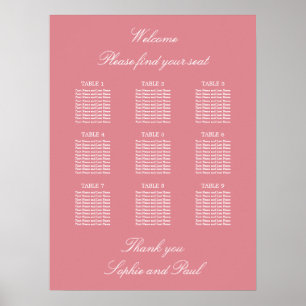 Poster du Mariage de table Blush Pink 9
