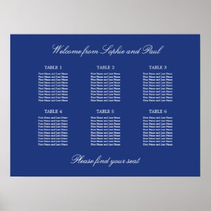 Poster du Mariage de table en bleu foncé 6