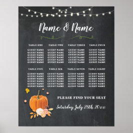 Poster du Mariage de table Siège Citrouille feux d