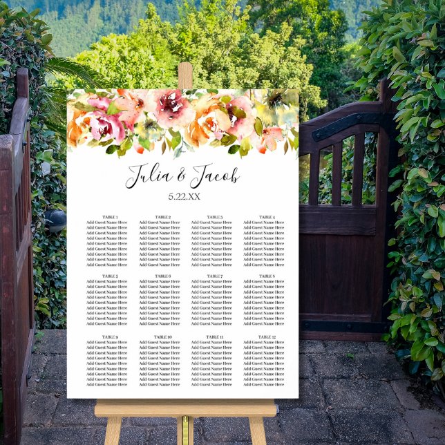 Poster du Mariage Floral de jardin d'été (
Summer Garden Watercolor Floral Wedding)