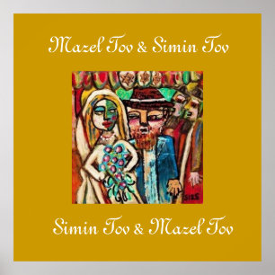 Poster du Mariage juif Mazel Tov & Simin Tov