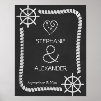 Poster du Mariage nautique Chalkboard