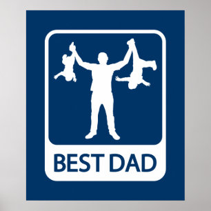 Poster du meilleur papa / Imprimer - Père avec enf