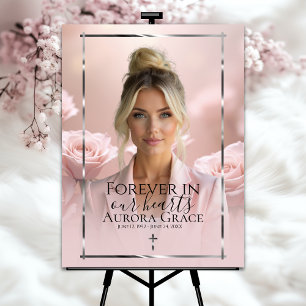 Poster du mémorial en argent rose