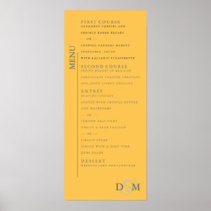 Poster du menu Mariage Jaune de 4 po x 9 po