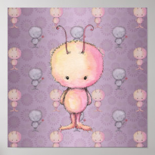 Poster du monstre mignon Little Furry