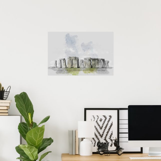 Poster du monument antique de Stonehenge - Art mys (Bureau à domicile)