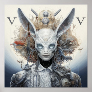 Poster du moteur V8 dynamique et captivant - Parfa