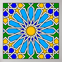 Poster du motif géométrique islamique