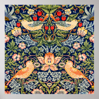 Poster du Motif Strawberry Thief par William Morri