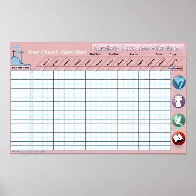 Poster du mur de présence en classe (Devant)