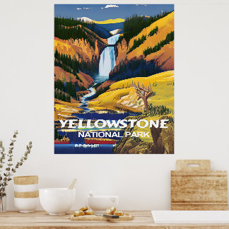 Poster du mur de voyage du parc national Yellowsto