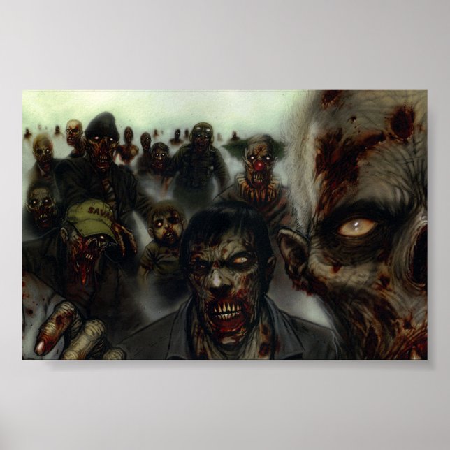 Poster du mur de Zombies Halloween (Devant)