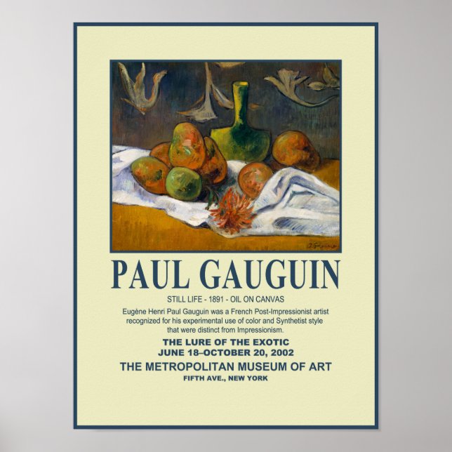 Poster du musée Paul Gauguin Still Life (Devant)