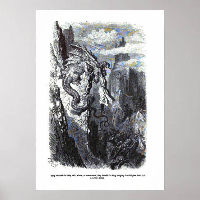 Poster du mythe du dragon Gustave Dore (Devant)
