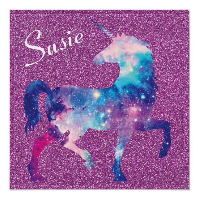 Poster du nom de la Parties scintillant rose viole (Devant)