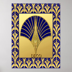 Poster du nouveau ventilateur de déco (or et bleu)