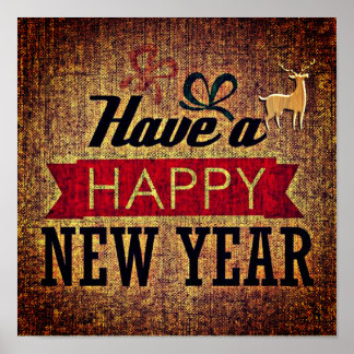 Poster du Nouvel An heureux