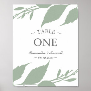 Poster du numéro de table des Feuilles verts de Sa