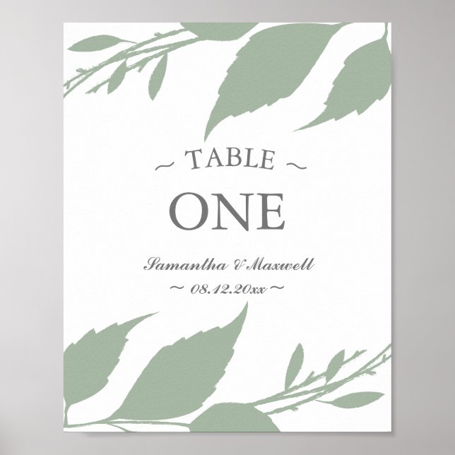 Poster du numéro de table des Feuilles verts de Sa (Devant)