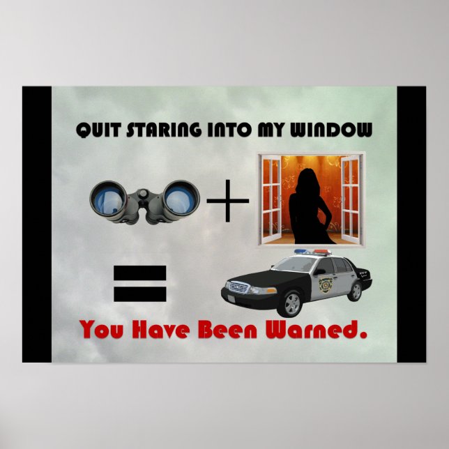 Poster du panneau d'avertissement Peeping Tom (Devant)