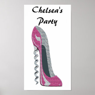 Poster du Parti, Corkvis Pink Stiletto Art