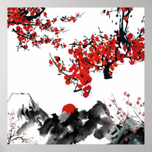 Poster du paysage japonais