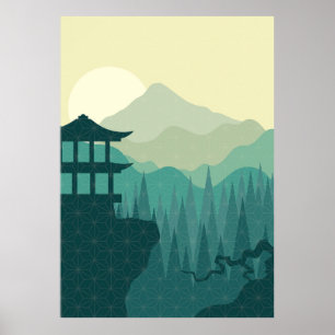 Poster du paysage japonais