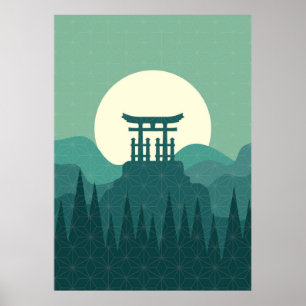 Poster du paysage japonais