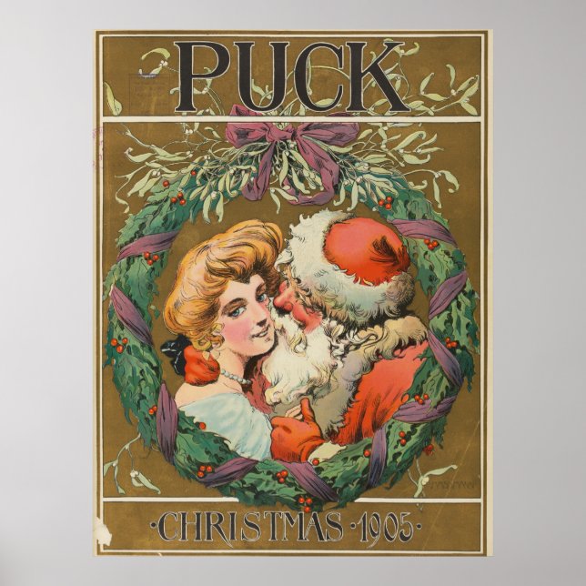 Poster du Père Noël Kissing Momma 1905 (Devant)
