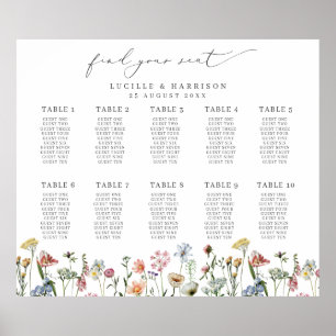 Poster du plan de siège du Mariage Fleur sauvage c