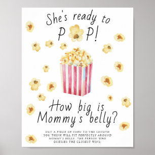 Poster Du pop-corn - jeu de la taille du ventre de maman