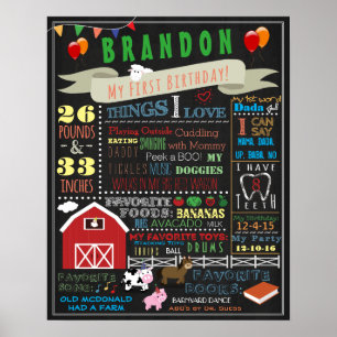 Poster du premier anniversaire de Barnyard 16x20