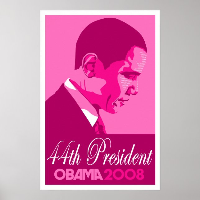 Poster du président Obama Dark Pink 44e (Devant)